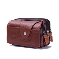 Hommes Couleur Unie Faux Cuir Fermeture Éclair Sac Banane sku image 4