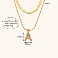 Vintage Style Letter Stainless Steel Plating Inlay Zircon Pendant Necklace main image 2