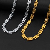 Wholesale Vintage Style Square Titanium Steel Plating Chain Jewelry Set main image 3