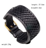 Hip-hop Vintage Style Simple Style Geometric Alloy Leather Braid Men's Wristband main image 2