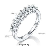 Elegant Hochzeit Romantisch Quadrat Sterling Silber Gra Überzug Inlay Moissanit Überzogen Mit Rhodium Versilbert Ringe sku image 4