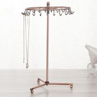 Wrought Iron Jewelry Display Stand Rotating Necklace Storage Rack Hanging Earrings Jewelry Stand  Wholesale main image 2
