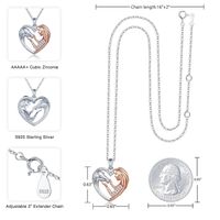 Cute Simple Style Heart Shape Sterling Silver Plating Metal Button Chain Zircon 14k Gold Plated Pendant Necklace main image 2