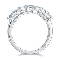 Elegant Wedding Classic Style Geometric Sterling Silver Rhodium Plated Moissanite Rings In Bulk main image 6