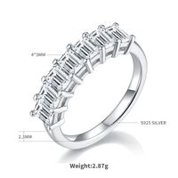 Elegant Wedding Classic Style Geometric Sterling Silver Rhodium Plated Moissanite Rings In Bulk sku image 1