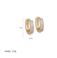 1 Pair Lady Commute Circle Plating Inlay Copper Zircon 18k Gold Plated Earrings main image 2
