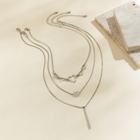 Retro Einfacher Stil Klassischer Stil Irregulär Geometrisch Herzform Legierung Kupfer Großhandel Geschichtete Halskette main image 4
