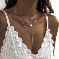 Retro Simple Style Classic Style Irregular Geometric Heart Shape Alloy Copper Wholesale Layered Necklaces main image 6
