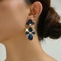 Retro Ethnic Style Flower Rhinestone Inlay Artificial Gemstones Women's Drop Earrings main image 7