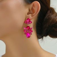 Retro Ethnic Style Flower Rhinestone Inlay Artificial Gemstones Women's Drop Earrings main image 8