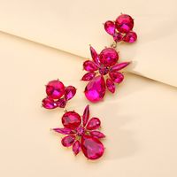 Retro Ethnic Style Flower Rhinestone Inlay Artificial Gemstones Women's Drop Earrings sku image 6