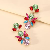 Retro Ethnic Style Flower Rhinestone Inlay Artificial Gemstones Women's Drop Earrings sku image 7