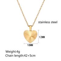 304 Stainless Steel 18K Gold Plated IG Style Sweet Plating Carving Heart Shape Pendant Necklace main image 2