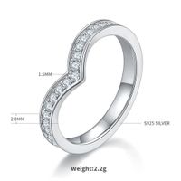 Elegant Classic Style Round Sterling Silver White Gold Plated Moissanite Rings In Bulk main image 2
