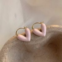 Wholesale Jewelry Ig Style Sweet Heart Shape Alloy Plating Earrings sku image 1