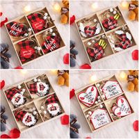 Valentine's Day Romantic Letter Heart Shape Wood Holiday Daily Hanging Ornaments main image 1