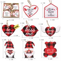 Valentine's Day Romantic Letter Heart Shape Wood Holiday Daily Hanging Ornaments main image 3