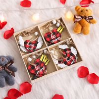Valentine's Day Romantic Letter Heart Shape Wood Holiday Daily Hanging Ornaments sku image 2