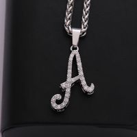 304 Stainless Steel Copper Hip-Hop Basic Classic Style Inlay Letter Zircon Pendant Necklace main image 5