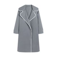 Women's Simple Style Solid Color Single Breasted Coat Woolen Coat sku image 9