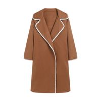 Women's Simple Style Solid Color Single Breasted Coat Woolen Coat main image 4
