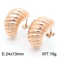 1 Paar Moderner Stil Einfacher Stil Einfarbig Überzug Rostfreier Stahl 18 Karat Vergoldet Ohrringe sku image 26