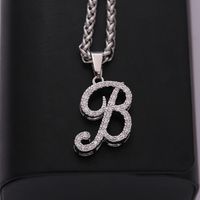 304 Stainless Steel Copper Hip-Hop Basic Classic Style Inlay Letter Zircon Pendant Necklace main image 6