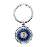 Simple Style Round Alloy Glass Women's Bag Pendant Keychain sku image 7