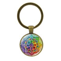 Simple Style Round Alloy Glass Women's Bag Pendant Keychain sku image 15