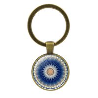 Simple Style Round Alloy Glass Women's Bag Pendant Keychain sku image 19