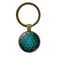 Simple Style Round Alloy Glass Women's Bag Pendant Keychain sku image 23