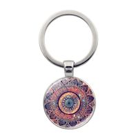 Simple Style Round Alloy Glass Women's Bag Pendant Keychain sku image 10