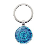 Simple Style Round Alloy Glass Women's Bag Pendant Keychain sku image 8