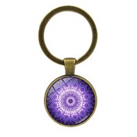 Simple Style Round Alloy Glass Women's Bag Pendant Keychain sku image 16