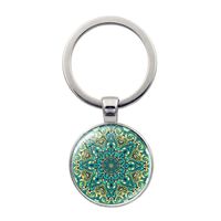 Simple Style Round Alloy Glass Women's Bag Pendant Keychain sku image 12