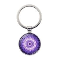 Simple Style Round Alloy Glass Women's Bag Pendant Keychain sku image 4