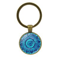 Simple Style Round Alloy Glass Women's Bag Pendant Keychain sku image 20