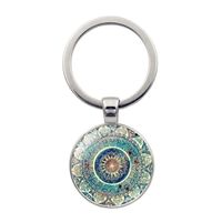 Simple Style Round Alloy Glass Women's Bag Pendant Keychain sku image 1