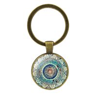 Simple Style Round Alloy Glass Women's Bag Pendant Keychain sku image 13