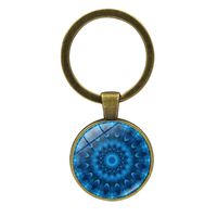 Simple Style Round Alloy Glass Women's Bag Pendant Keychain sku image 17