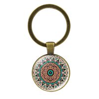 Simple Style Round Alloy Glass Women's Bag Pendant Keychain sku image 21
