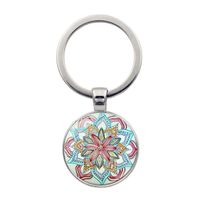 Simple Style Round Alloy Glass Women's Bag Pendant Keychain sku image 2