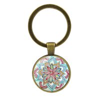 Simple Style Round Alloy Glass Women's Bag Pendant Keychain sku image 14
