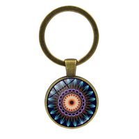 Simple Style Round Alloy Glass Women's Bag Pendant Keychain sku image 18