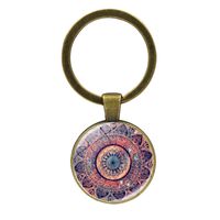 Simple Style Round Alloy Glass Women's Bag Pendant Keychain sku image 22