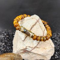 Simple Style Hand Of Fatima Rope Tiger Eye Copper Beaded Gold Plated Unisex Drawstring Bracelets main image 1