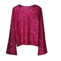 Women's Knitwear Long Sleeve Sweaters & Cardigans Sequins Elegant Sexy Solid Color main image 3