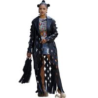 Women's Punk Streetwear Solid Color Ripped Hollow Out Placket Coat Trench Coat main image 5