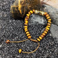Simple Style Hand Of Fatima Rope Tiger Eye Copper Beaded Gold Plated Unisex Drawstring Bracelets sku image 1