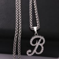 Acier Inoxydable 304 Le Cuivre Hip Hop De Base Style Classique Incruster Lettre Zircon Pendentif sku image 2